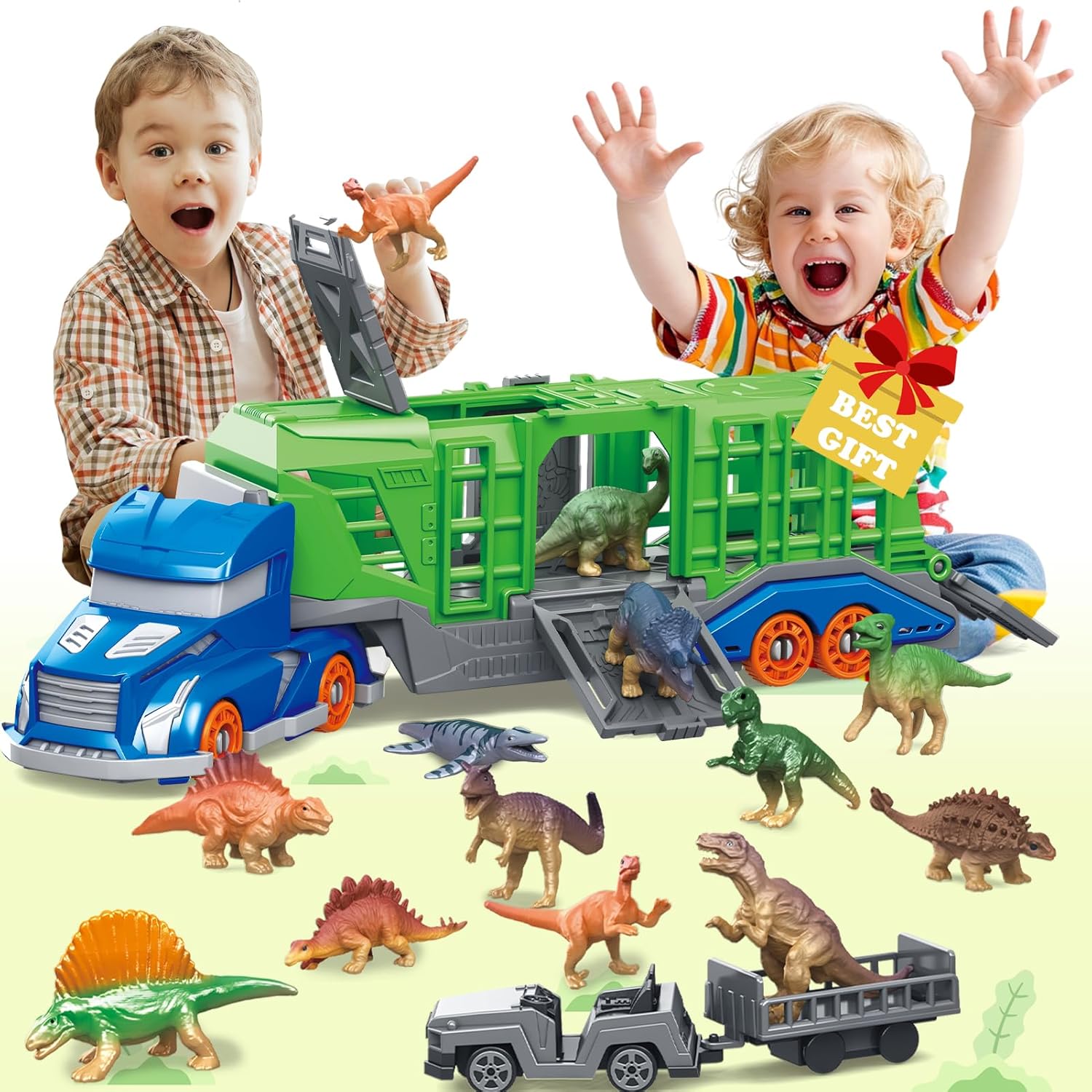 Dinosaur Figurine Set - Set Mainan Kendaraan Pengangkut Hewan Dinosaurus