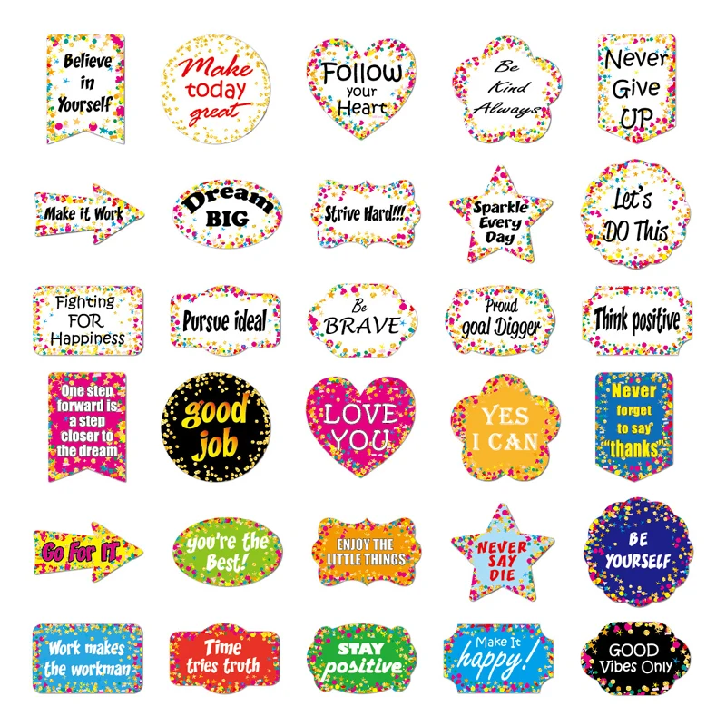 Kids Toys Quotes - 30PCS Stiker Seri Frase Motivasi Grafiti