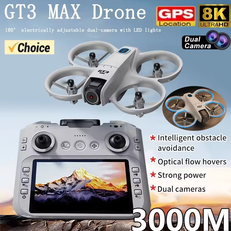 Drone RC 2026 GT3Max HD 8K den - Kids Toys Helicopter ulasan dan harga